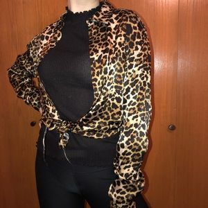 zara leopard button up